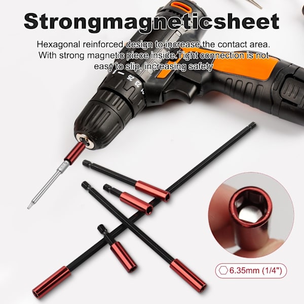 Magneettinen poranterän jatkopidin Jatkotanko 10 kpl 10 kpl 10pcs