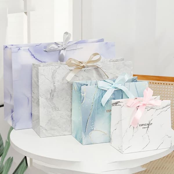Marmorprint Gavepose Papirpose LILLA L L Purple L-L