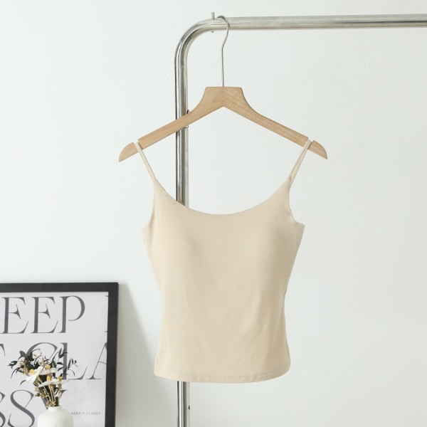 Seamless Crop Tops Ærmeløse toppe BEIGE M beige M