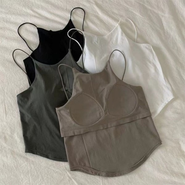 Vadderad Camisole Axelväst KAFFE Coffee