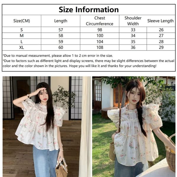 Blomstret skjortebluse XL XL