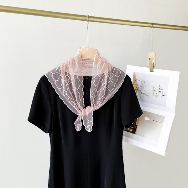 Ohut pitsi Fake Collar Mesh Lankahuivi KHAKI khaki