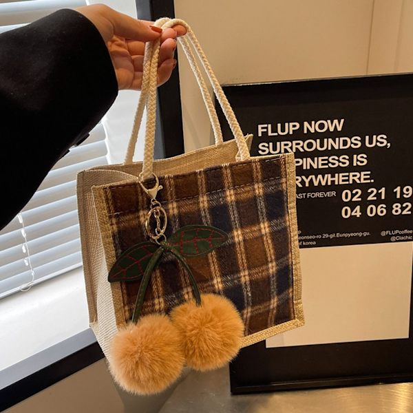 Damehåndveske Tote Bag KAFFE GLIDESLÅD coffee zipper-zipper