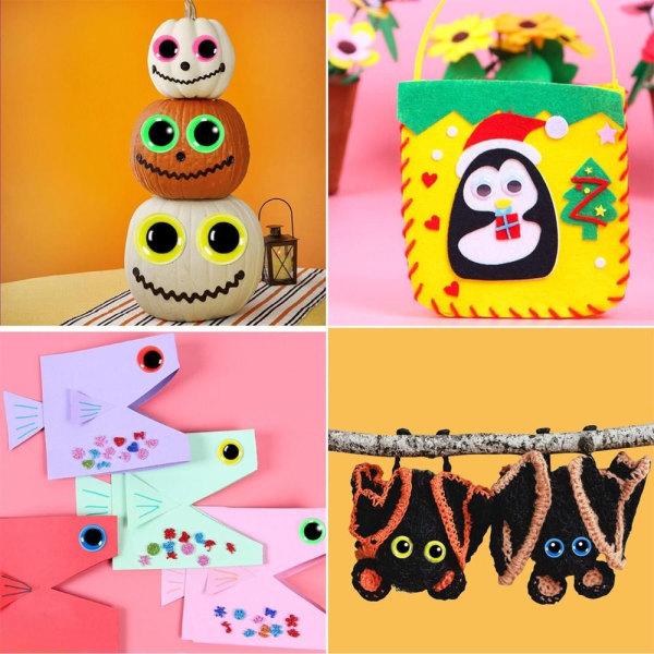 210 kpl Itsekiinnittyvä Wiggly Googly Doll Eye Simulaatiosarjakuva 02