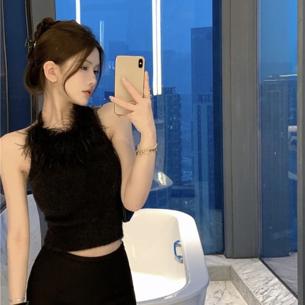 Tanktop Croptop SORT Black