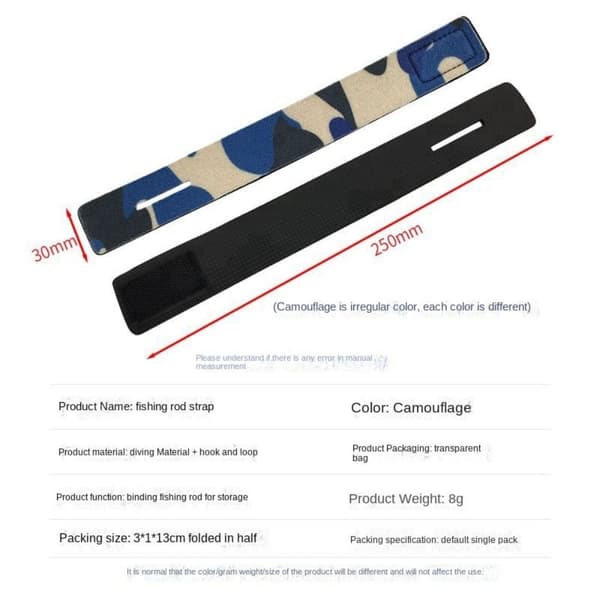 Fiskestang Bindebånd Holder Wrap BLÅ-B BLÅ-B Blue-B