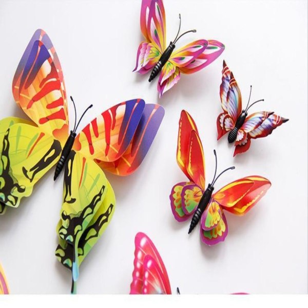 3D magnetiske klistremerker Kreative sommerfuglklistremerker 3 3 3