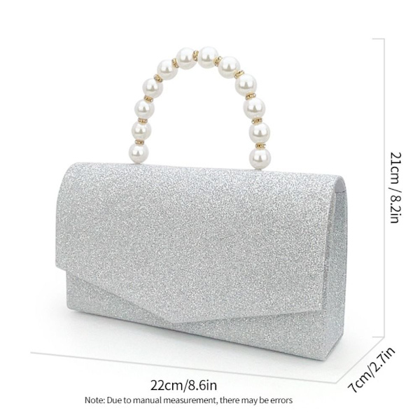 Pearl Clutch Handväska Bankett Handväska SILVER Silver