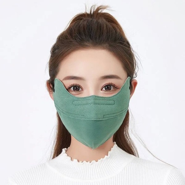 Cotton Woven Mask 3-lagers Tygmask GRÖN green