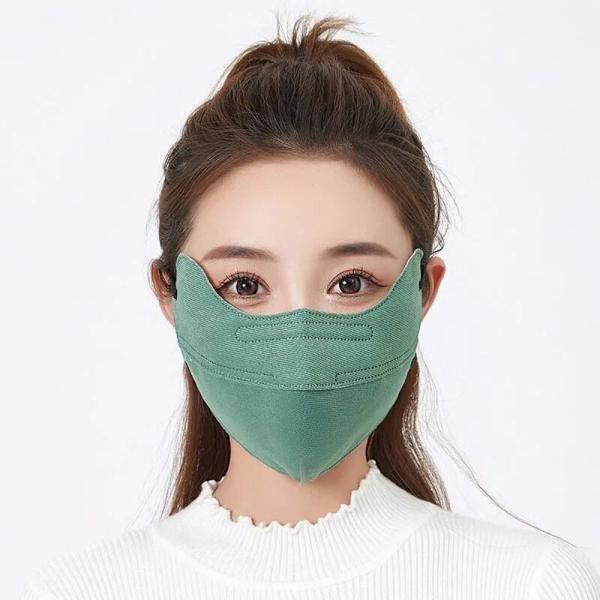 Cotton Woven Mask 3-lagers Tygmask GRÖN green