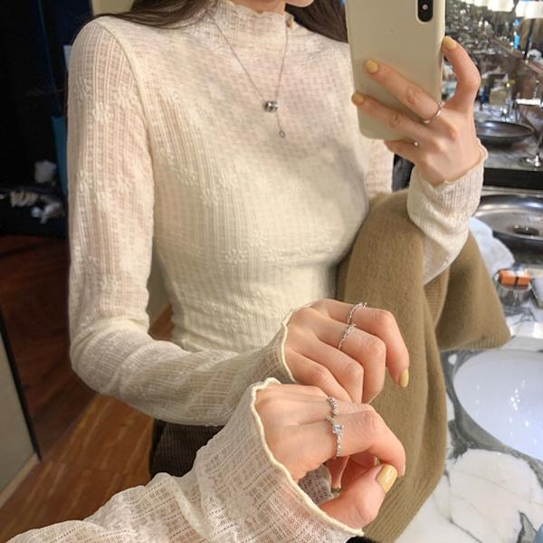 Stand Collar Pusero Slimming Shirt BEIGE XL Beige XL
