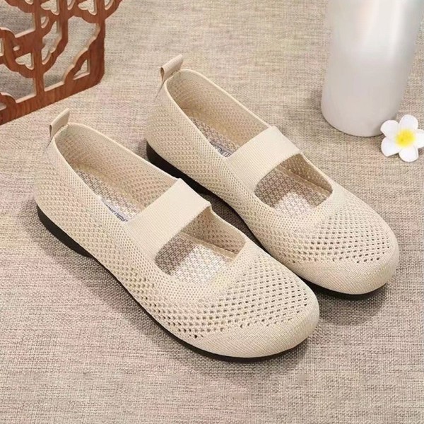 Dam Flats Skor Square Toe Singelskor BEIGE 40 beige 40