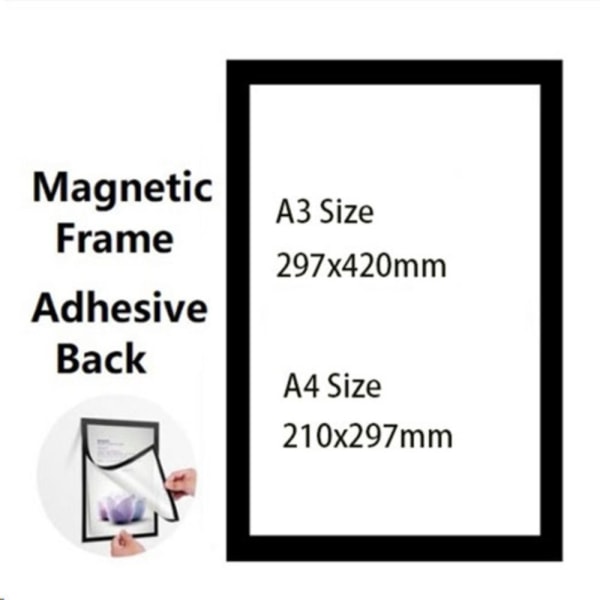 Magnetisk ramme Fotoramme SØLV A4 silver A4