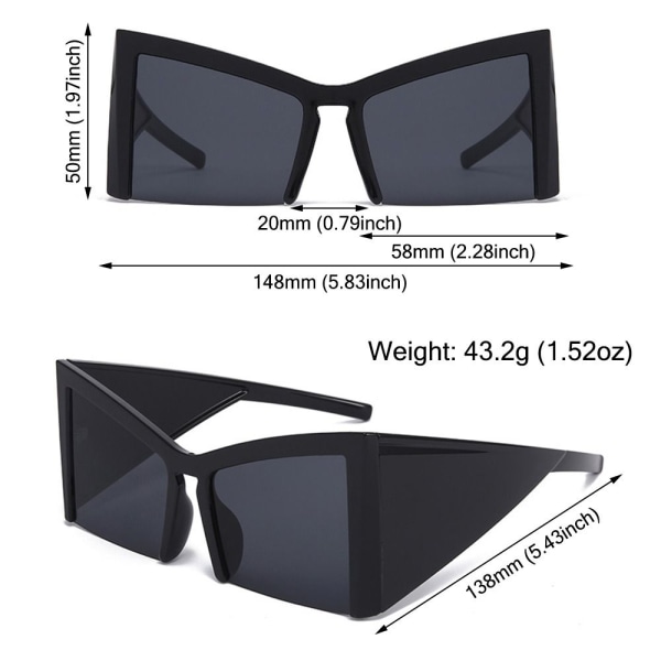 Semi-Rimless Cat Eye Solbriller Square Solbriller LEOPARD Leopard