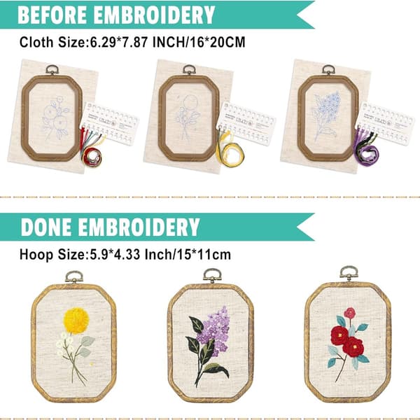 Broderi Startsett Broderistoff Broderirammer
