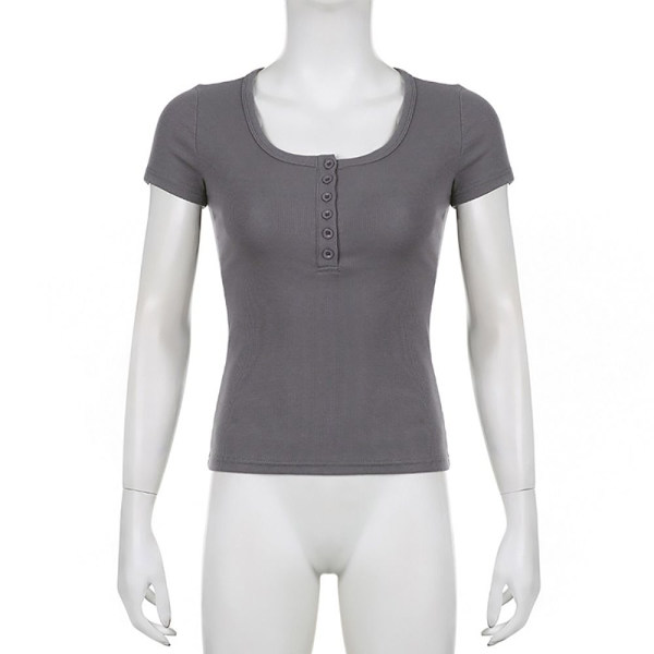 Kortærmede Crop Tops SORT M Black M