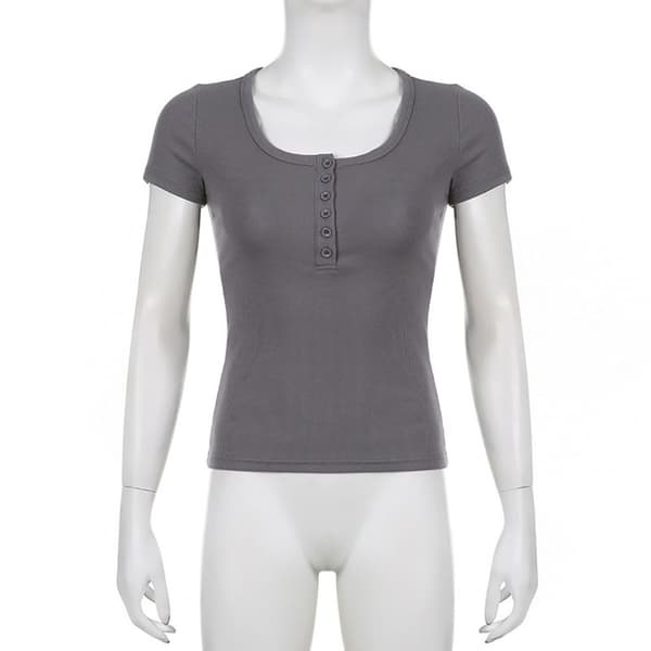 Lyhythihainen crop-toppi HARMAA M Gray M