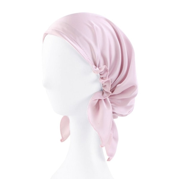 Satin Cap Bowknot Sleep Hat LILA purple