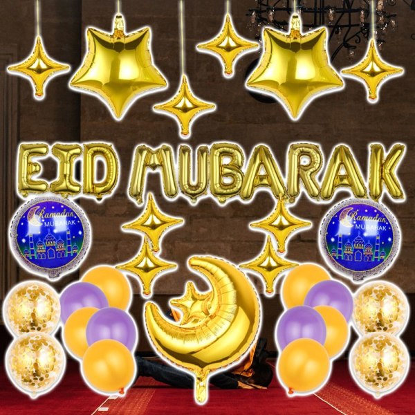 Eid Mubarak set , alumiinikalvo, ilmapallosetti 6 6