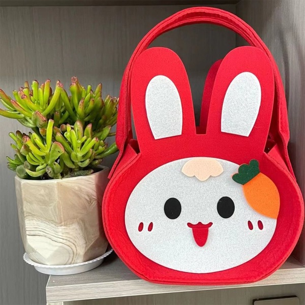 Filtveske Cartoon Rabbit Tote GUL yellow