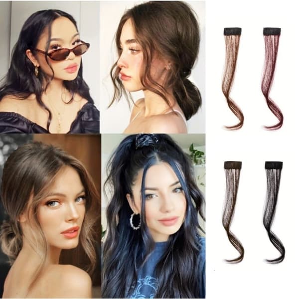 2 stk. Pandehår Clips 25CMLYSBRUN LYS 25cmLight brown