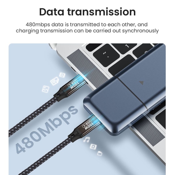 USB C till USB Typ C-kabel Datalinje 1M 1m