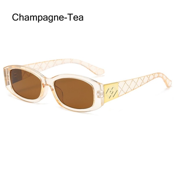 Oval liten innfatning solbriller rektangelskjermer CHAMPAGNE-TE Champagne-Tea
