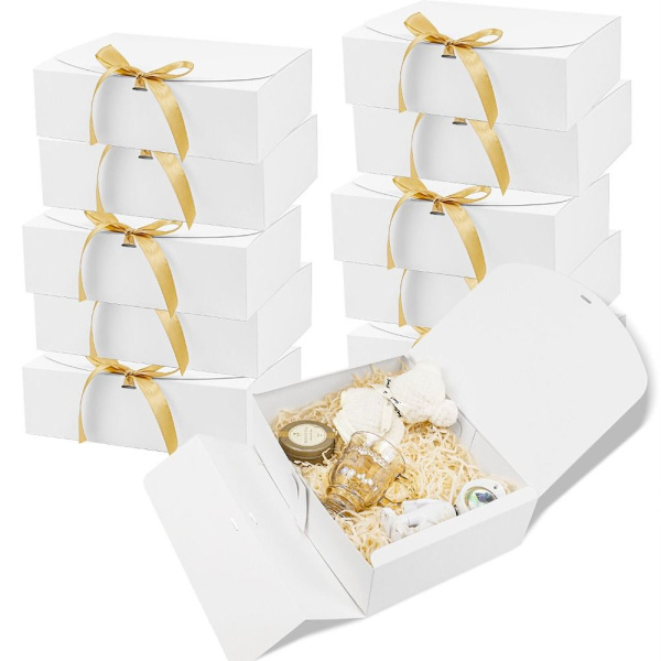 10 kpl Ramadan-lahjarasia Bow Party -lahjarasia VALKOINEN 20cm*20cm*8cm white 20cm*20cm*8cm