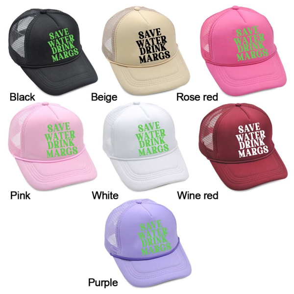 Truckerhatt Rosa baseballcaps HVIT white