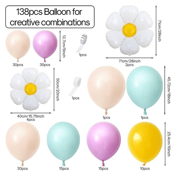 Daisy Ballongbue Garland Kit