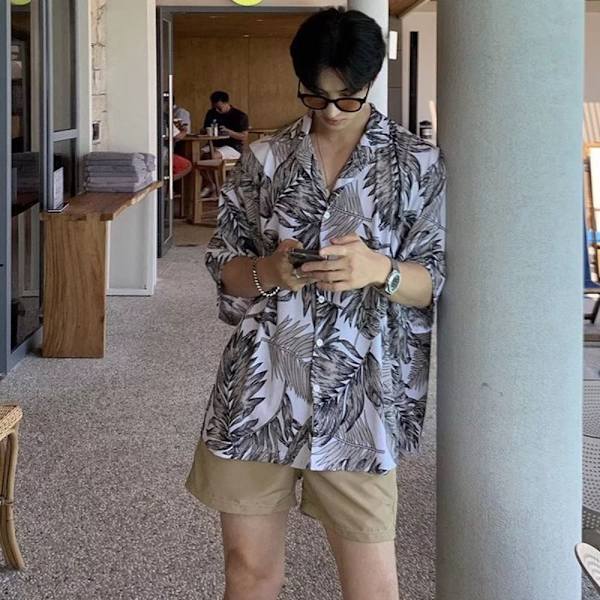 Hawaiian Blossom Shirt Miesten lyhythihainen paita VALKOINEN M M White M-M