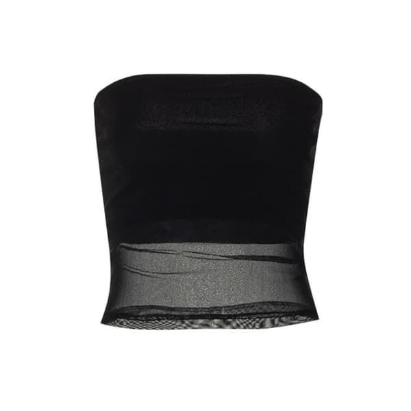 Crop Top -putkitoppi MUSTA S Black S