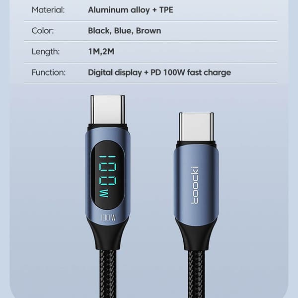 Typ C till Typ C Kabel SVART 1M Black 1m