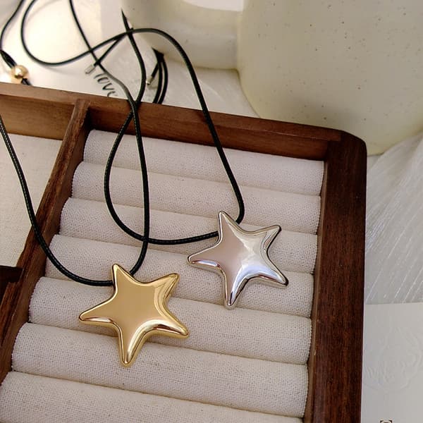 Stjerne Vedhæng Halskæde Kravebenskæde SØLV SØSTJERNE SØLV Silver Starfish