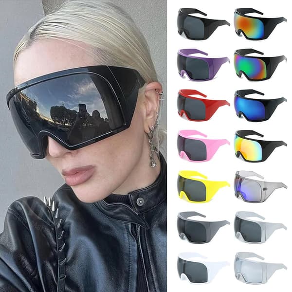 Wrap Around Solbriller Oversized Shades HVIT HVIT White