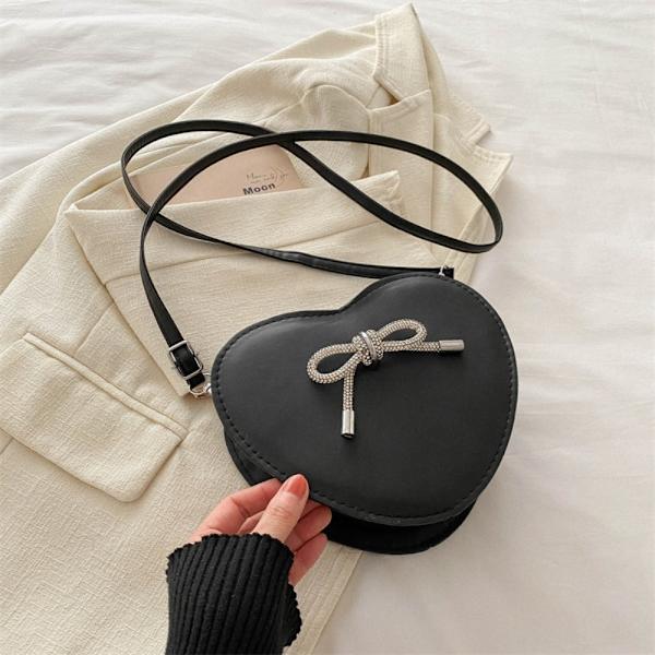 Sløjfe skuldertaske Messenger taske SORT Black