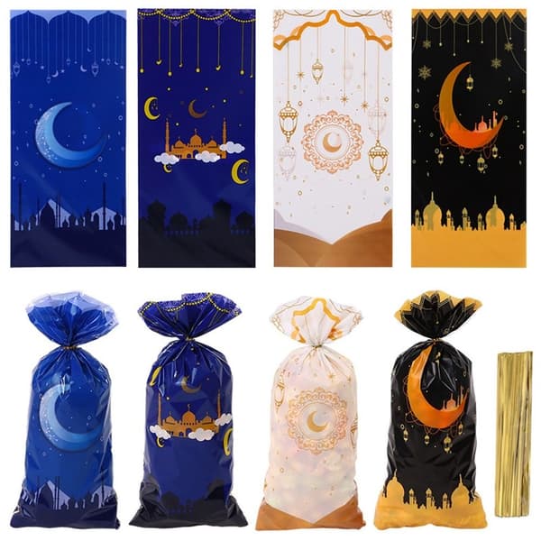 50 stk Eid Mubarak Godteriposer Kjeksbehandlerposer STIL 2 STIL 2 Style 2