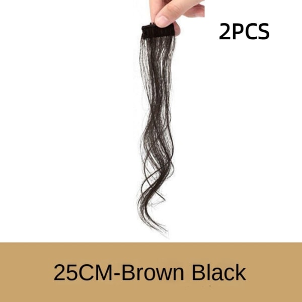 2 st främre hårsmäll Hårsmällar 25CMBRUN SVART BRUNT 25cmBrown black