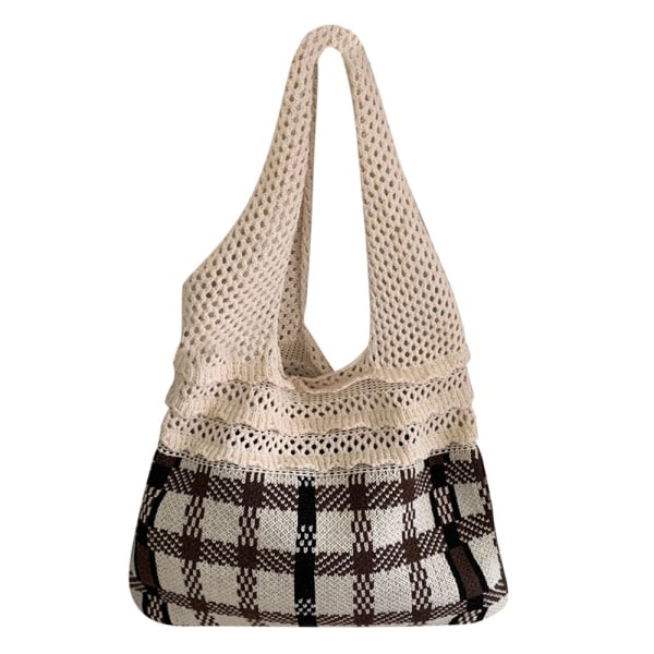Strikkede håndvesker Heklet Tote Bag APRIKOS Apricot