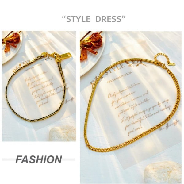 Punk Chain Halsband Collarbone Necklace 3 3 3