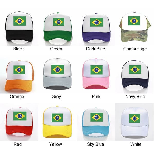 Brasilien Flagga Baseball Keps Grå grey