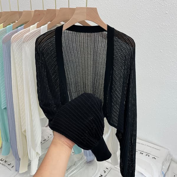 Neulottu neuletakki Ice Silk Shawl SININEN Blue