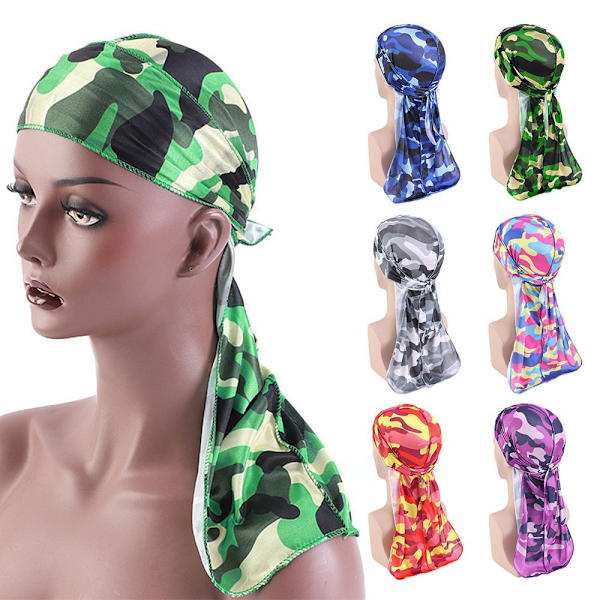 Silke Camouflage Durag Hip Hop kappehatt MULTICOLOR multicolor