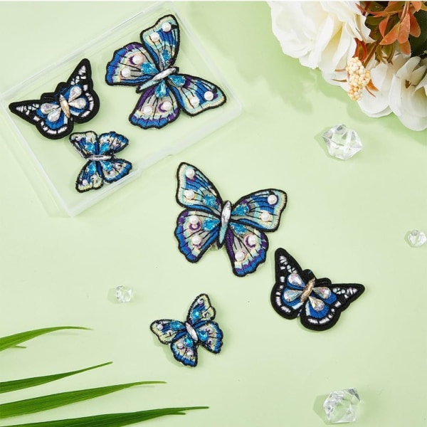 Butterfly Rhinestone Beaded Patches Sy på Crystal Patches