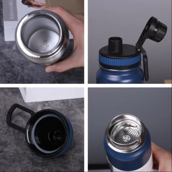 1000ml Vakuumkopp i rustfritt stål Reisekaffekopp BLÅ Blue