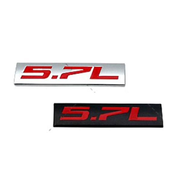 2 stk 5,7L logo bilemblem Badge 3D 5,7L Badge Decals Auto Door