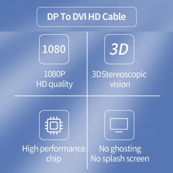 DP til DVI 24+1-kabel DisplayPort-adapter 1.8m