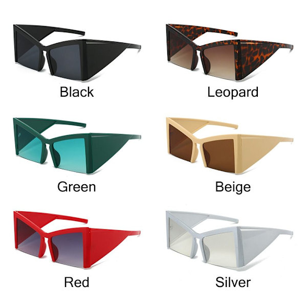 Semi-Rimless Cat Eye Solbriller Square Solbriller LEOPARD Leopard