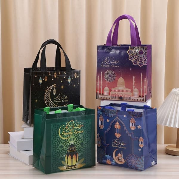 4 st Eid Mubarak Presentpåsar Godis Keks Påse STYLE 3 STYLE 3 Style 3