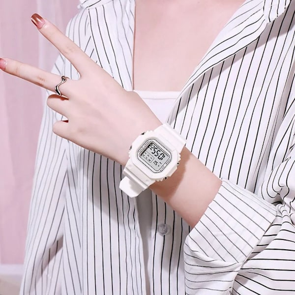 Silikone Jelly Watches Sports Elektronisk Ur HVID white